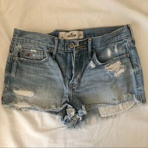 Hollister light wash distressed shorts